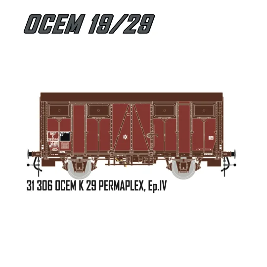 LSM_31306-LS Models 31306 Wagon OCEM K 29 PERMAPLEX, SNCF, livré rouge, ep.IV