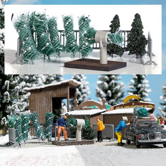 Busch 1182 Christmas Tree Sales Stand - Busch - Busch_1182 Busch_1182-copy of Busch 1181 Winter Equipment - Busch_1182