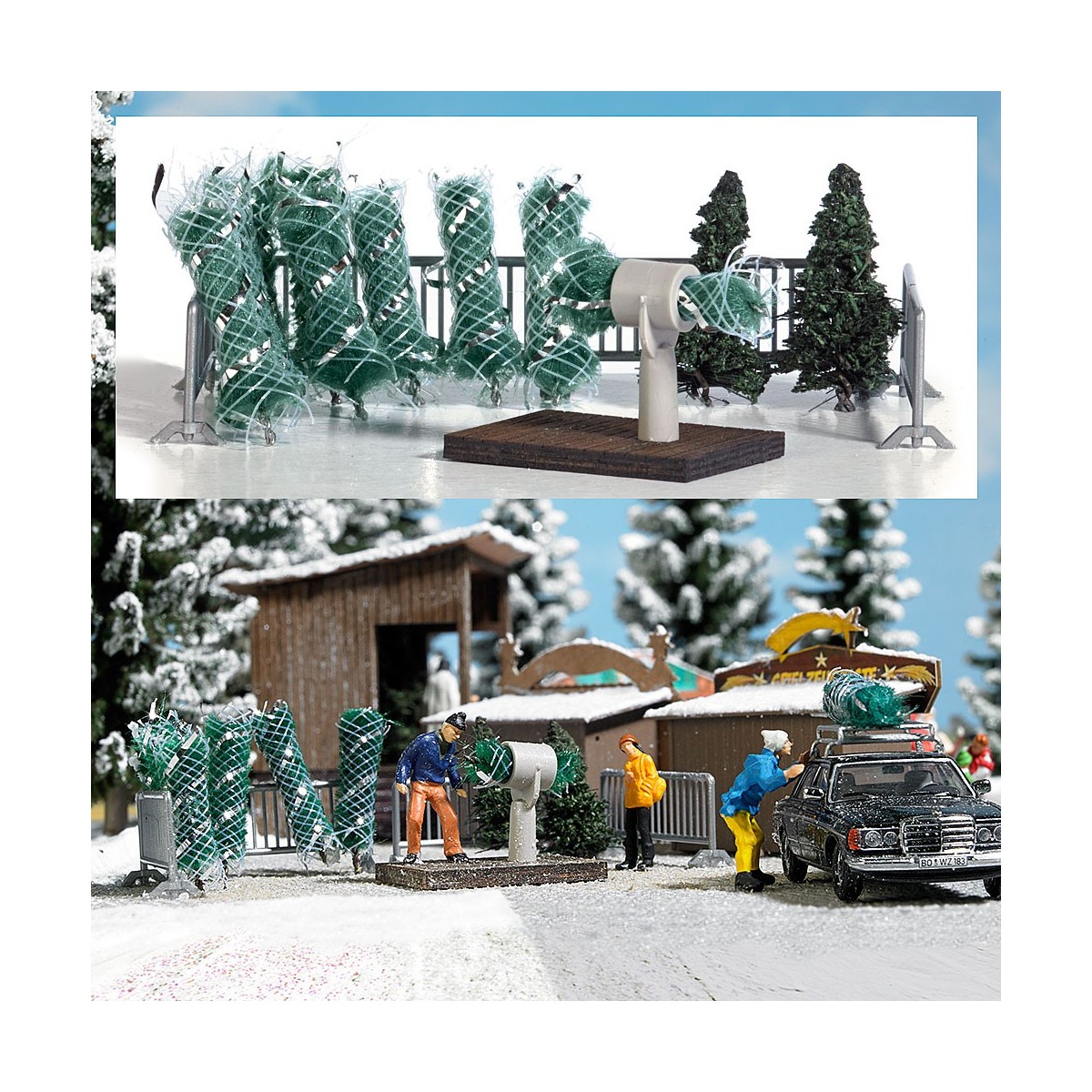 Busch 1182 Stand de vente de sapins de Noël Busch Busch_1182 - 1