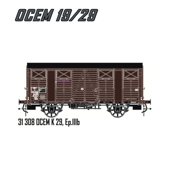 LSM_31308-LS Models 31308 Wagon OCEM K 29, SNCF, livré brun toit noir, ep.IIIb