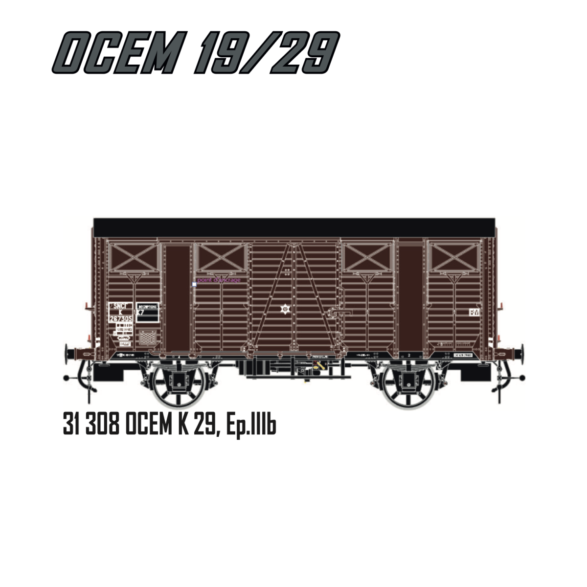 LS Models 31308 Wagon OCEM K 29, SNCF, livré brun toit noir, ep.IIIb Ls models LSM_31308 - 3