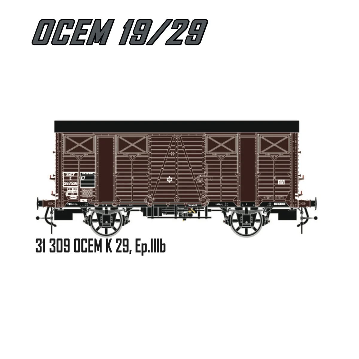 LS Models 31309 OCEM K 29 Wagon, SNCF, brown livery with black roof... LS Models 31309 OCEM K 29 Wagon, SNCF, brown livery with black roof...