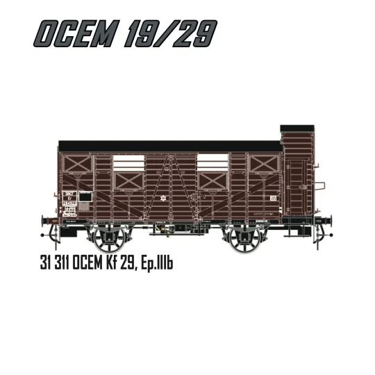 LSM_31311-LS Models 31311 Wagon OCEM Kf 29, SNCF, livré brun toit noir et guérite, ep.IIIb