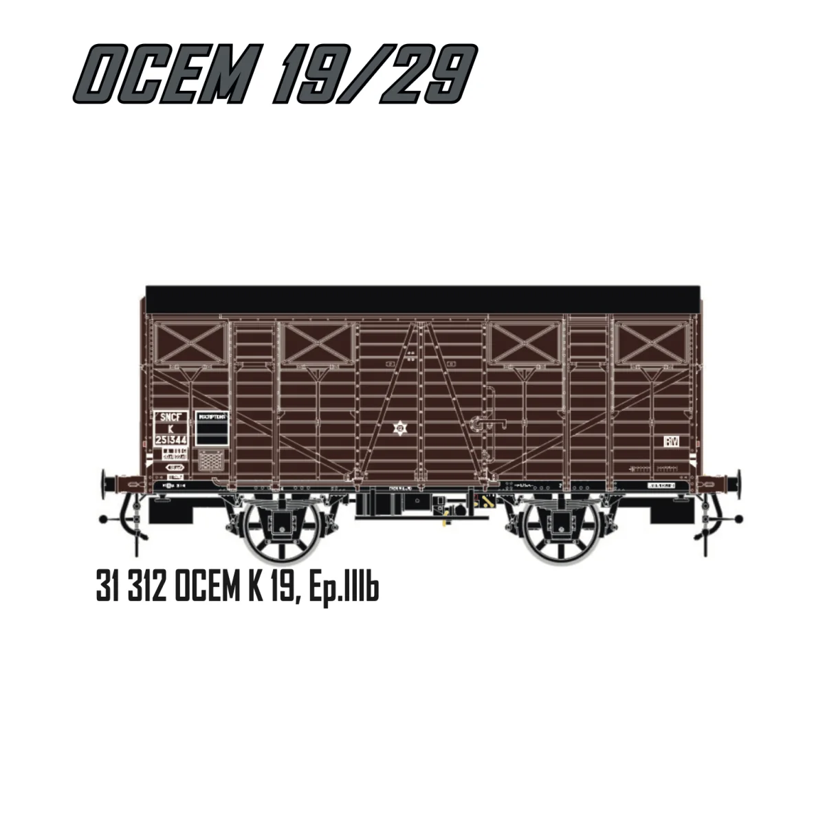 LS Models 31312 Wagon OCEM Kf 19, SNCF, livré brun toit noir, ep.IIIb Ls models LSM_31312 - 1
