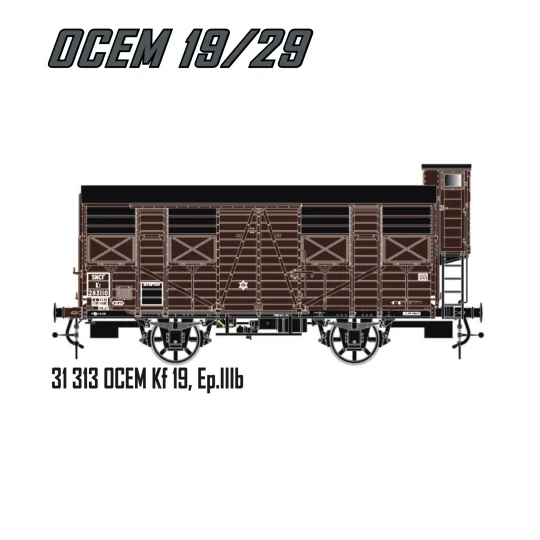 LS Models 31313 OCEM Kf 19 wagon, SNCF, brown livery with black roo... LSM_31313-LS Models 31313 OCEM Kf 19 wagon, SNCF, brown livery with black roof and guard's cabin, ep.IIIb