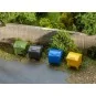 Faller_180343-Faller 180343 Model Kit, Set of 4 Waste Containers
