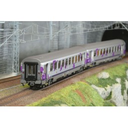 LS Models 41212 Set of 2 VTU coaches, B11tu + B11tu, Intercités Région Haute-Normandie, SNCF, Carmillon logo, illuminated