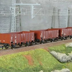 Roco 6600146 Set de 3 wagons tombereaux, type El-u (Omu), DR Roco Roco_6600146 - 1