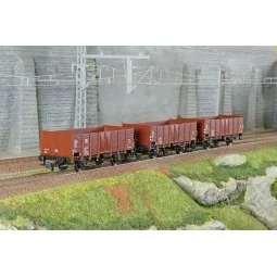Roco 6600146 Set de 3 wagons tombereaux, type El-u (Omu), DR Roco Roco_6600146 - 1