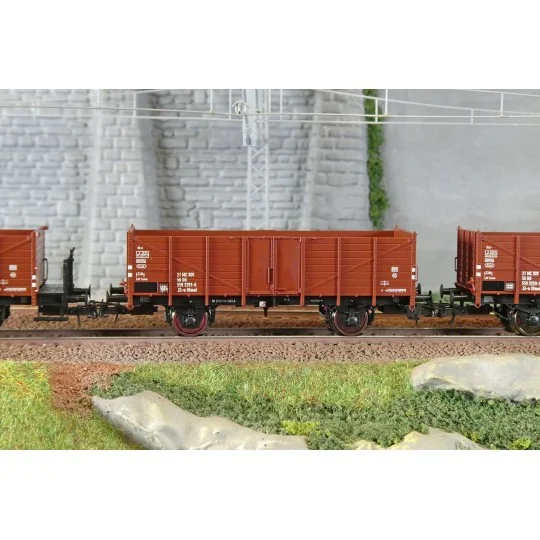 Roco_6600146-Roco 6600146 Set de 3 wagons tombereaux, type El-u (Omu), DR