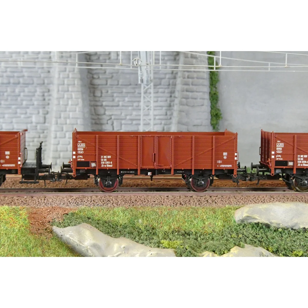 Roco 6600146 Set de 3 wagons tombereaux, type El-u (Omu), DR Roco Roco_6600146 - 3