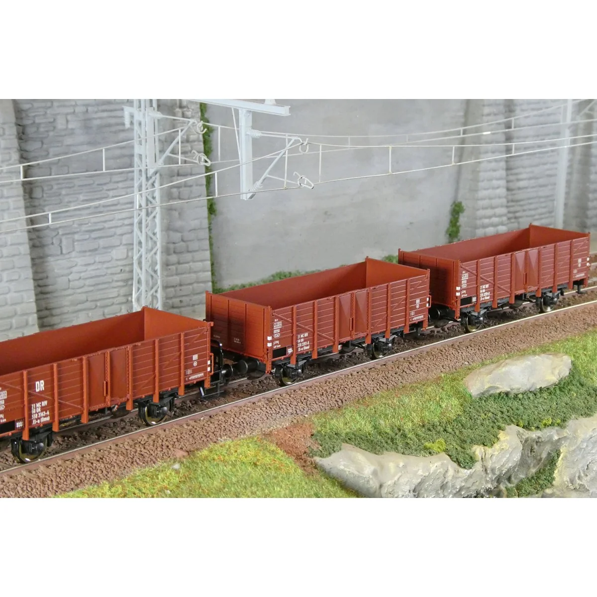Roco 6600146 Set de 3 wagons tombereaux, type El-u (Omu), DR Roco Roco_6600146 - 2