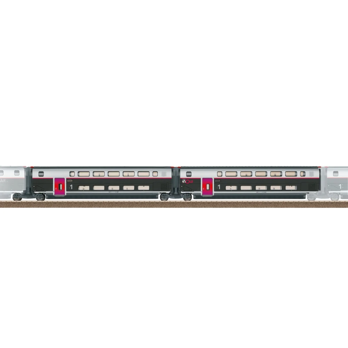 Trix 23187 Set of 2 additional TGV Euroduplex INOUI carriages, 1st ...