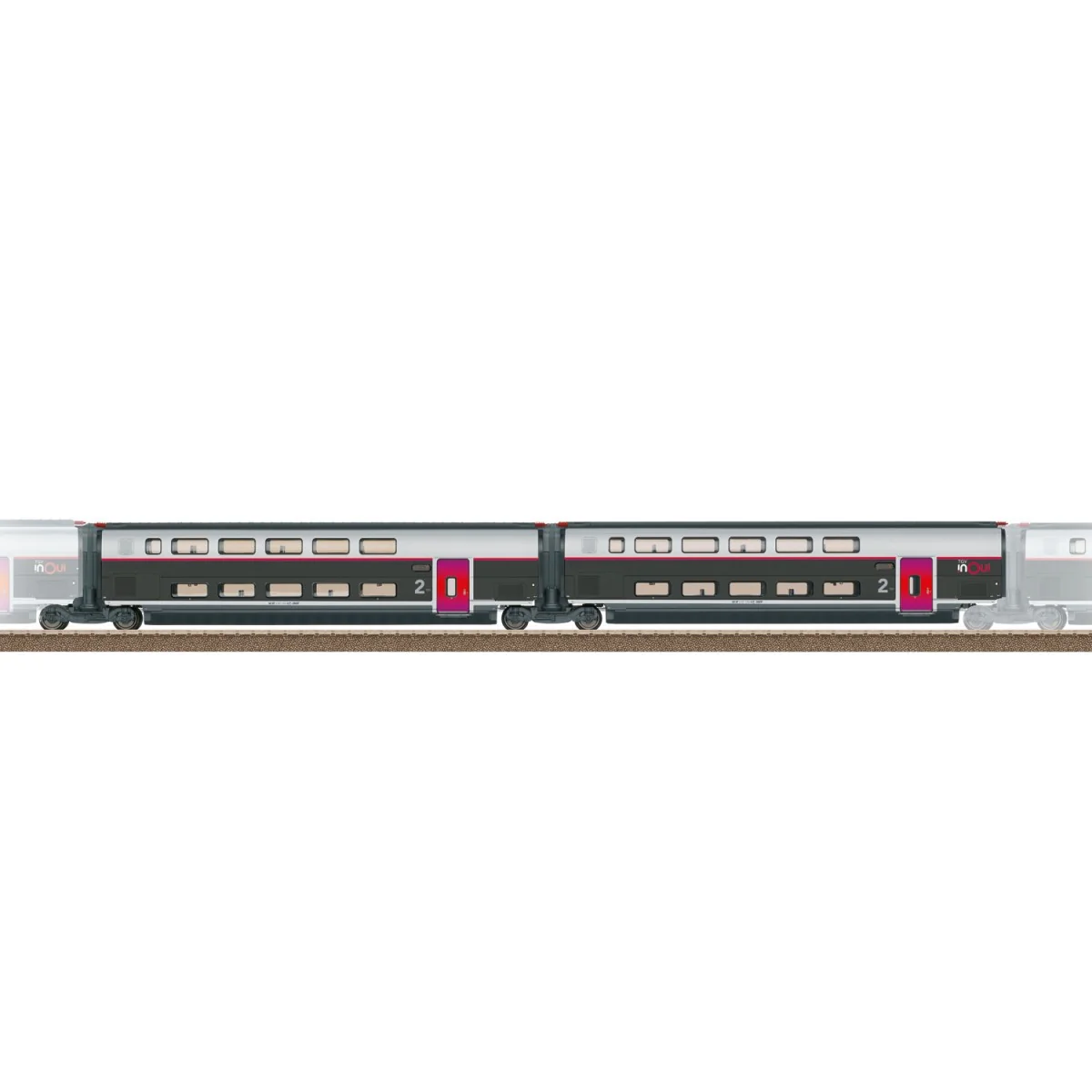 Trix 23188 Set of 2 additional TGV Euroduplex INOUI carriages, 2nd ...