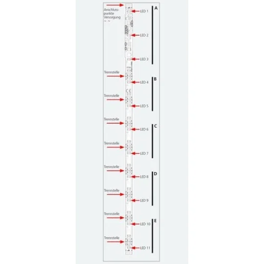 Esu_50719-Esu 50719 Platine éclairage wagon, 13 LED Jaune, 264mm, avec feux fin de convoi, avec décodeur