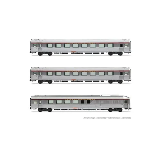 HJ4206HM-Set of 3 TEE "Jules Verne" coaches, SNCF, no. 2/2, illuminated, with sound - Jouef HJ4206HM