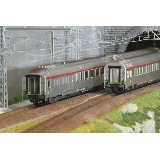 HJ4206HM-Set of 3 TEE "Jules Verne" coaches, SNCF, no. 2/2, illuminated, with sound - Jouef HJ4206HM