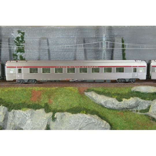 HJ4206HM-Set of 3 TEE "Jules Verne" coaches, SNCF, no. 2/2, illuminated, with sound - Jouef HJ4206HM