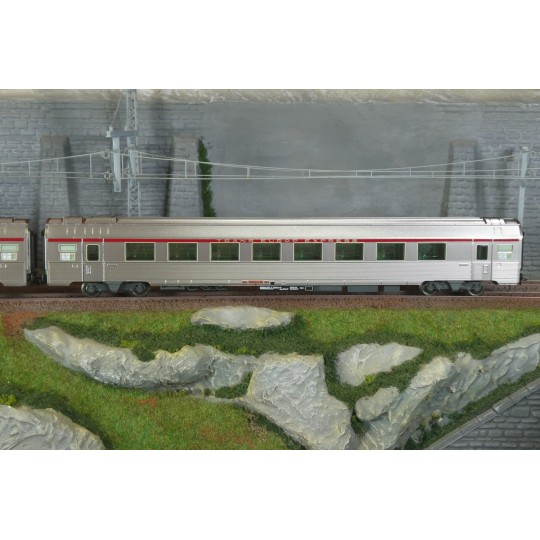 HJ4206HM-Coffret de 3 voitures TEE « Jules Verne », SNCF, n.2/2, éclairé, sonore - Jouef HJ4206HM