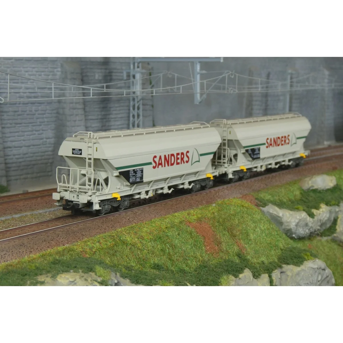 Coffret de 2 wagons trémies céréaliers à 4 essieux, SNCF « SANDERS » - Jouef HJ6312 Jouef HJ6312 - 1