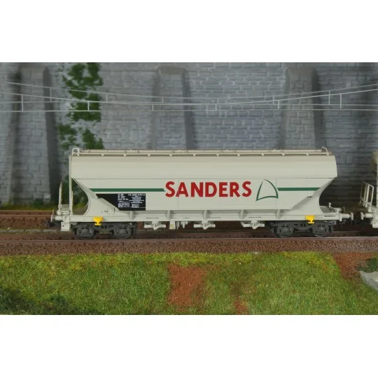 HJ6312-Set of 2 four-axle grain hopper wagons, SNCF "SANDERS" - Jouef HJ6312