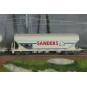 HJ6312-Set of 2 four-axle grain hopper wagons, SNCF "SANDERS" - Jouef HJ6312