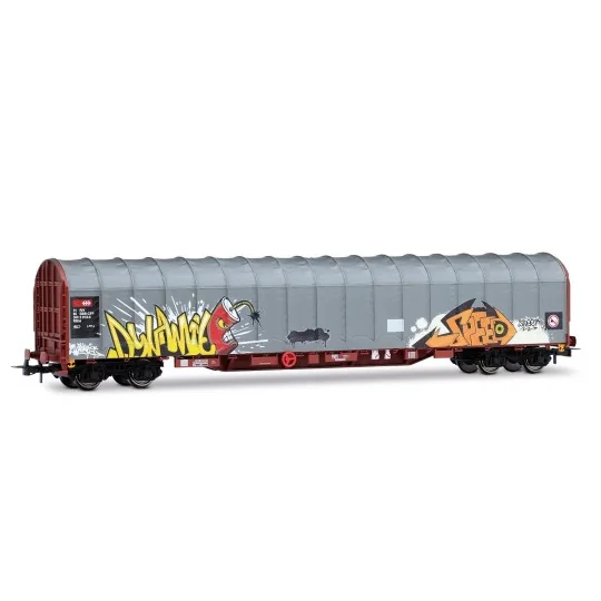 HR6681-SBB 4-axle covered wagon (Rils type) delivered with graffiti - Rivarossi HR6681