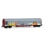 SBB 4-axle covered wagon (Rils type) delivered with graffiti - Riva... HR6681-SBB 4-axle covered wagon (Rils type) delivered with graffiti - Rivarossi HR6681