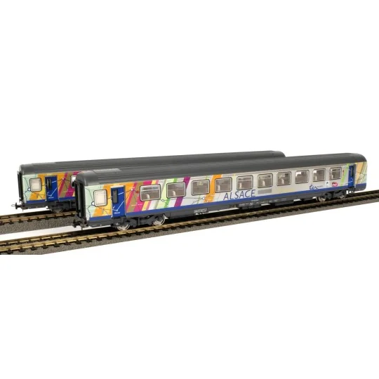 Piko_97143-Piko 97143 Set of 2 Corail Alsace passenger cars, A10tu / B11tu, Carmillon logo, SNCF