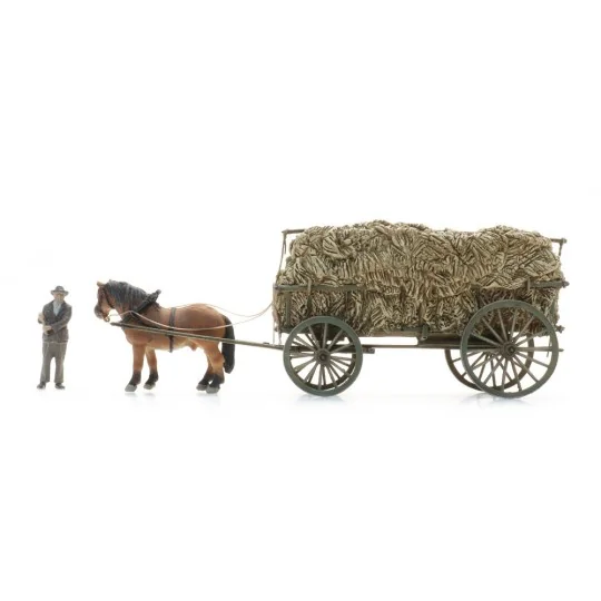 Arti_387.619-Artitec 387.619 Hay wagon with horse + figurine