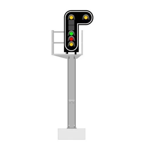 MAFEN_913208-SNCF signal type E, 5 lights (double yellow/green/red/yellow), MAFEN 913208