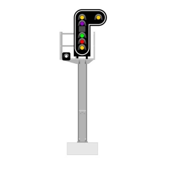 MAFEN_913210-SNCF signal type E, 7 lights (double yellow/violet/green/red/yellow/eyelet), MAFEN 913210
