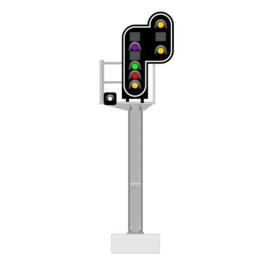 MAFEN_913214-SNCF signal type G, 7 lights (violet/green/red/yellow/double yellow/eyelet), MAFEN 913214