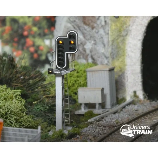 MAFEN_913217-SNCF signal type H, 10 lights (double yellow/violet/white/green/red/yellow/eyelet/double yellow), MAFEN 913217