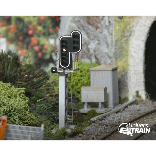 MAFEN_913217-SNCF signal type H, 10 lights (double yellow/violet/white/green/red/yellow/eyelet/double yellow), MAFEN 913217