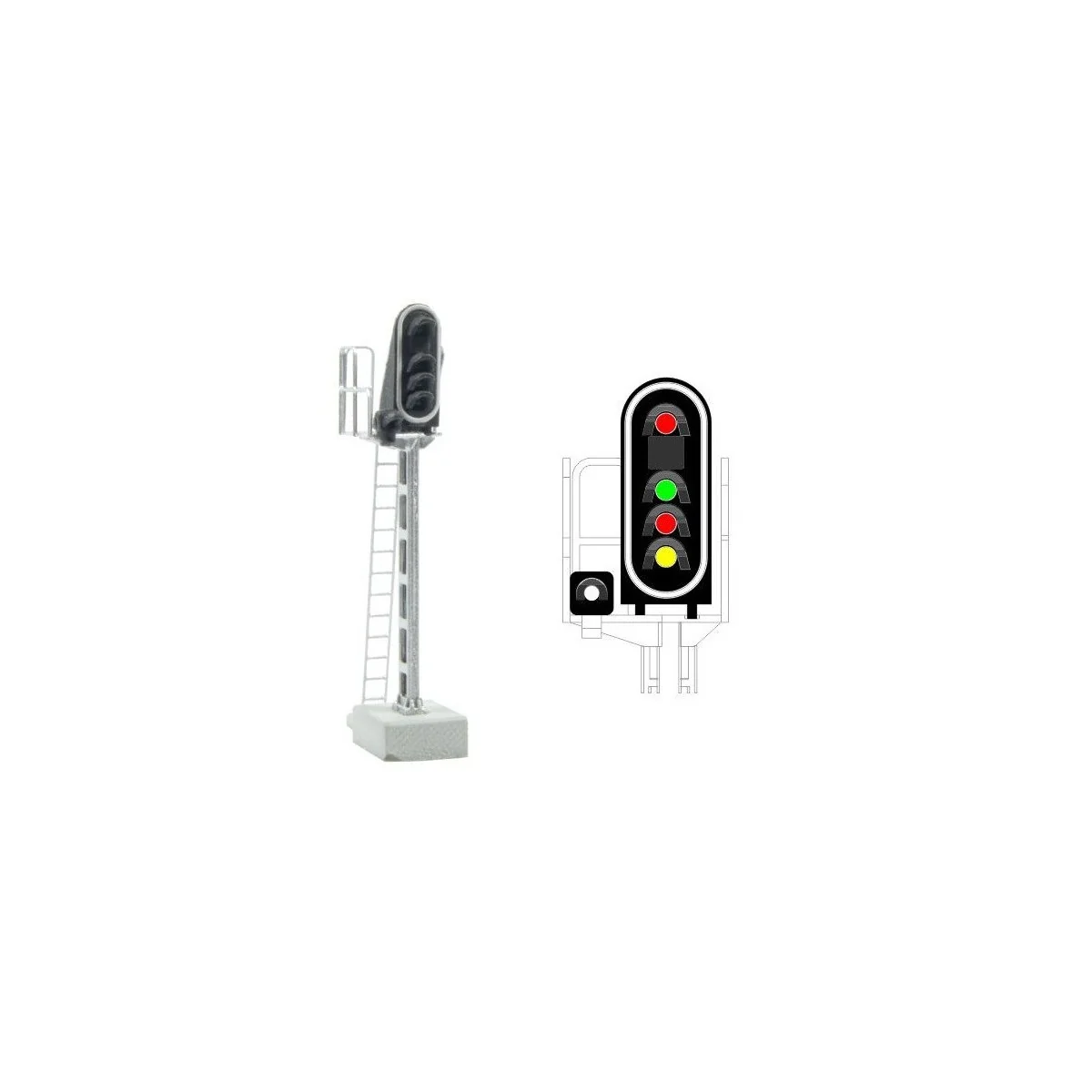 MAFEN 413205 Signal principal 5 feux LED (rouge/vert/rouge/jaune/blanc), SNCF, échelle N MAFEN MAFEN_413205 - 1 MAFEN 413205 Signal principal 5 feux LED (rouge/vert/rouge/jaune/blanc), SNCF, échelle N MAFEN MAFEN_413205 - 1