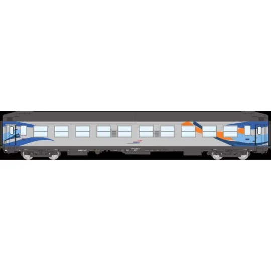 VB-508-Set de 2 voitures UIC couchettes B9c9x, toit haut gris, CROISIERE, SNCF, logo casquette - Ree Modeles VB508