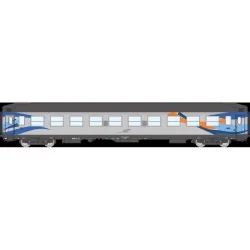 UIC sleeper car B9c9x, high grey roof, CRUISE, SNCF, cap logo - Ree...