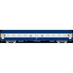UIC sleeper car B9c9x, high roof, blue livery, SNCF, framed logo - ...