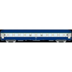 UIC sleeper car B9c9x, high roof, blue livery, SNCF, framed logo - ...