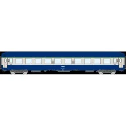 UIC sleeper car B9c9x, high roof, blue livery, SNCF, framed logo - ...
