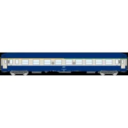 UIC sleeper car A4c4B5c5, high roof, blue livery, SNCF, framed logo...
