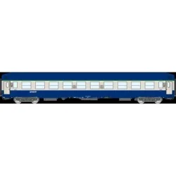 UIC sleeper car B9c9x, high roof, blue livery, SNCF, Nouille logo -...