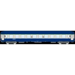 UIC sleeper car B9c9x, high roof, blue livery, SNCF, Nouille logo -...