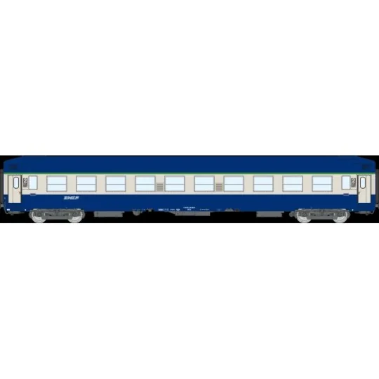 VB-514-Set de 2 voitures UIC couchettes B9c9x / A4c4B5c5, toit haut bleu, SNCF, logo Nouille - Ree Modeles VB514