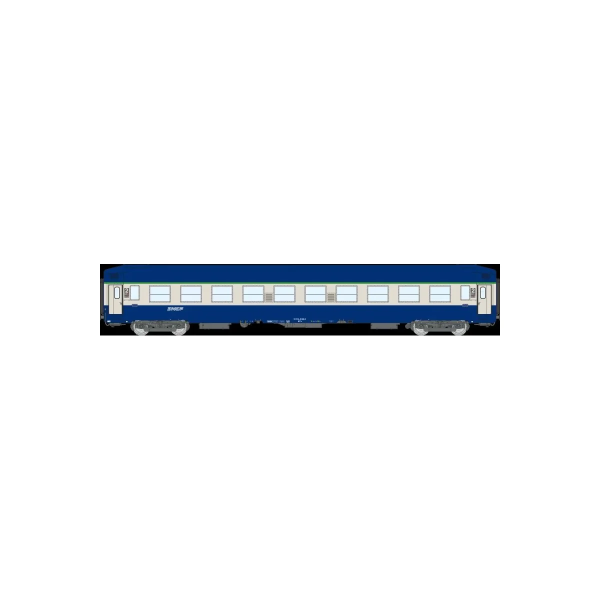 Set of 2 UIC sleeping cars B9c9x / A4c4B5c5, high blue roof, SNCF, ...