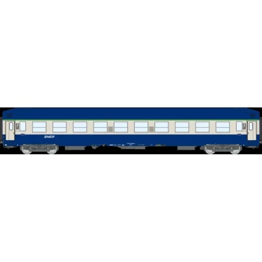 VB-515-Voiture UIC couchette B9c9x, toit haut, livrée bleue, SNCF, logo Nouille - Ree Modeles VB515
