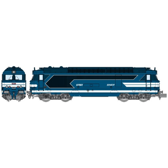 NW-335.S-BB 67561 diesel locomotive, blue livery, Nouille logo, MARSEILLE, digital sound, N scale 1/160 - REE Modeles NW335S