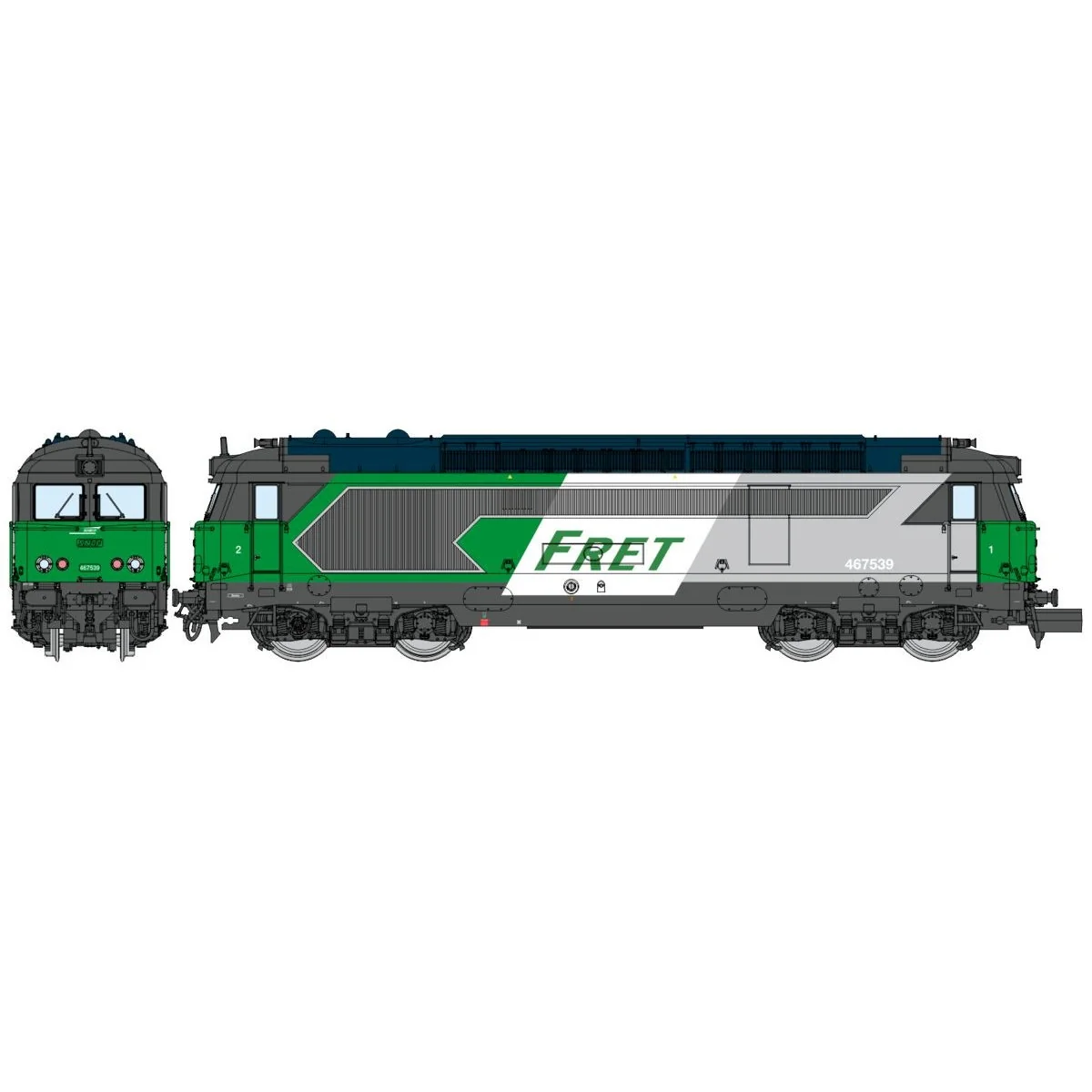 Locomotive diesel BB 67539, livrée FRET, NEVERS, N 1/160 - REE Modeles NW336 Ree Modeles NW-336 - 1