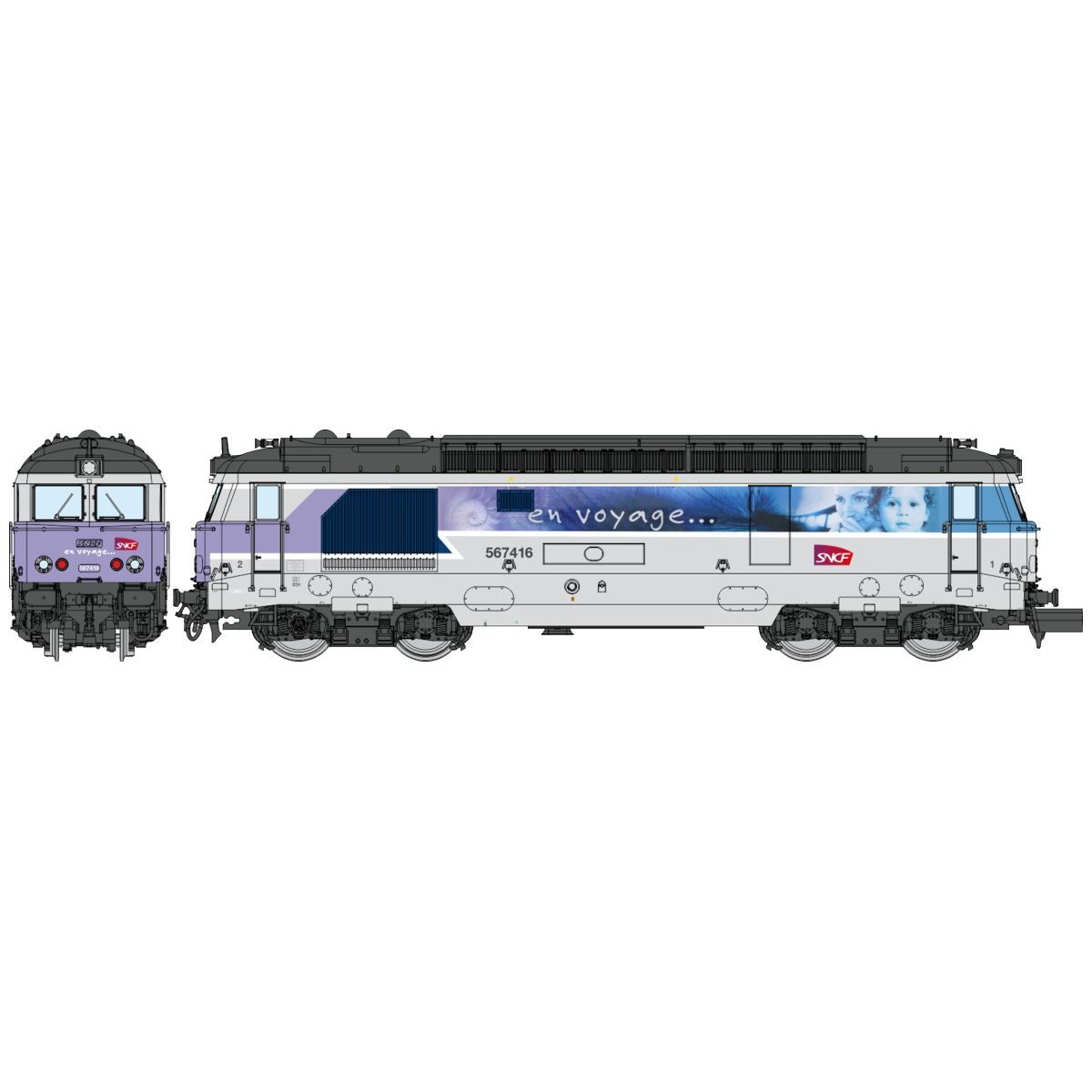 Locomotive diesel BB 67416, livrée EN VOYAGE, NEVERS, digitale sonore, N 1/160 - REE Modeles NW337S Ree Modeles NW-337.S - 1